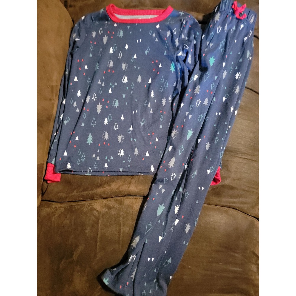 Eddie Bauer Christmas tree winter pajamas size 7 8‎